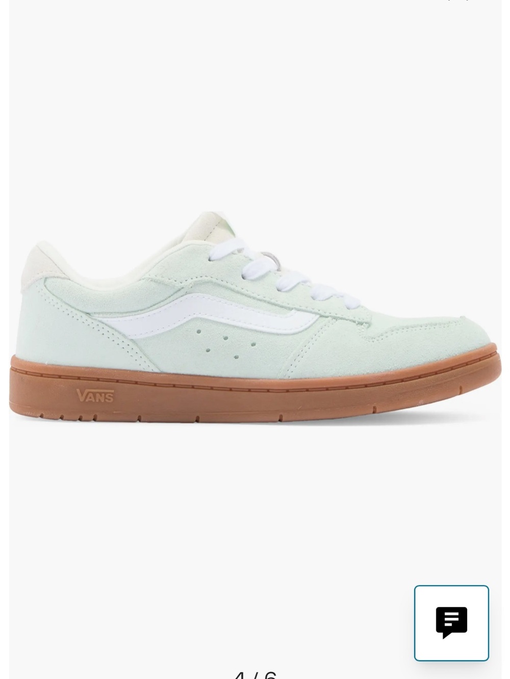 NWT Vans women’s size 8 mint suede and gum bottom